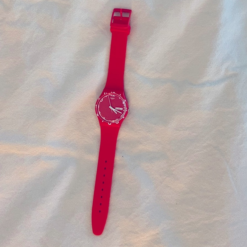 Stunning red Swatch watch